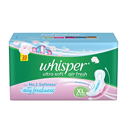 Wisper Ultra Soft Air Fresh Sanitary Pads XL
